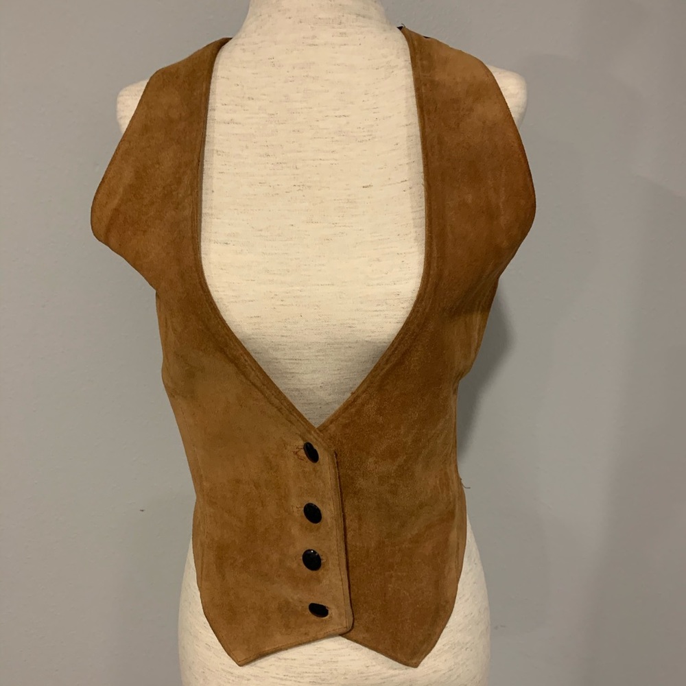 Vintage suede leather vest